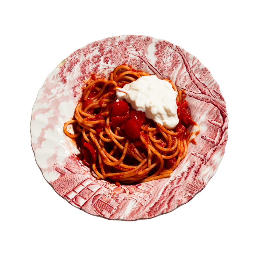 Spaghetti con Stracciatella